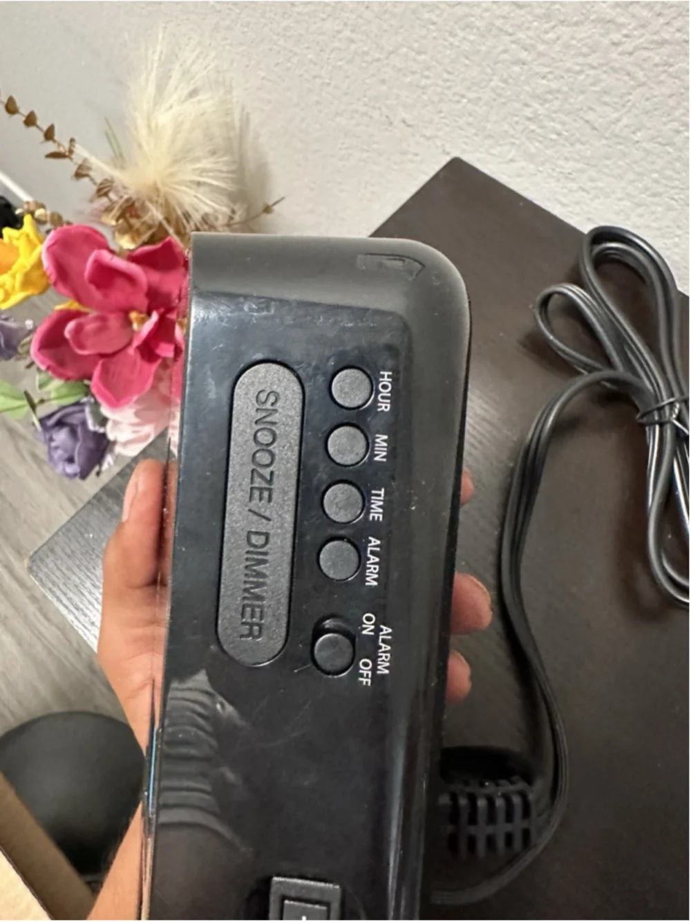 Sharp Digital Alarm Clock, USB Charging Port, 2 AC Outlets, Snooze/Dimmer